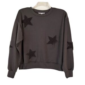 Workshop Republic Clothing Sweatshirt, Sz. S/P, Gray w/ Fuzzy Stars, Super Soft!
